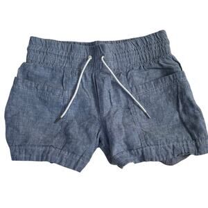 Athleta Shorts Women's 6 100% Linen Blue
